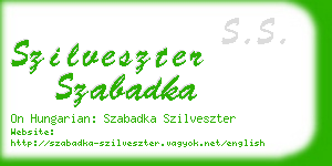 szilveszter szabadka business card